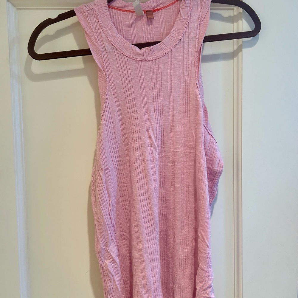Pilcro Light Pink Textured Tank Top